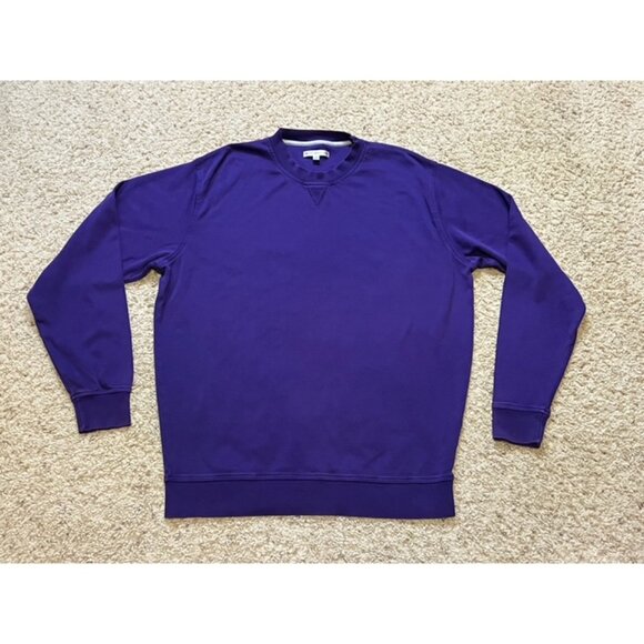 Peter Millar Purple Cotton Lightweight Crewneck Sweater Pullover Size Large Worn - Picture 1 of 4